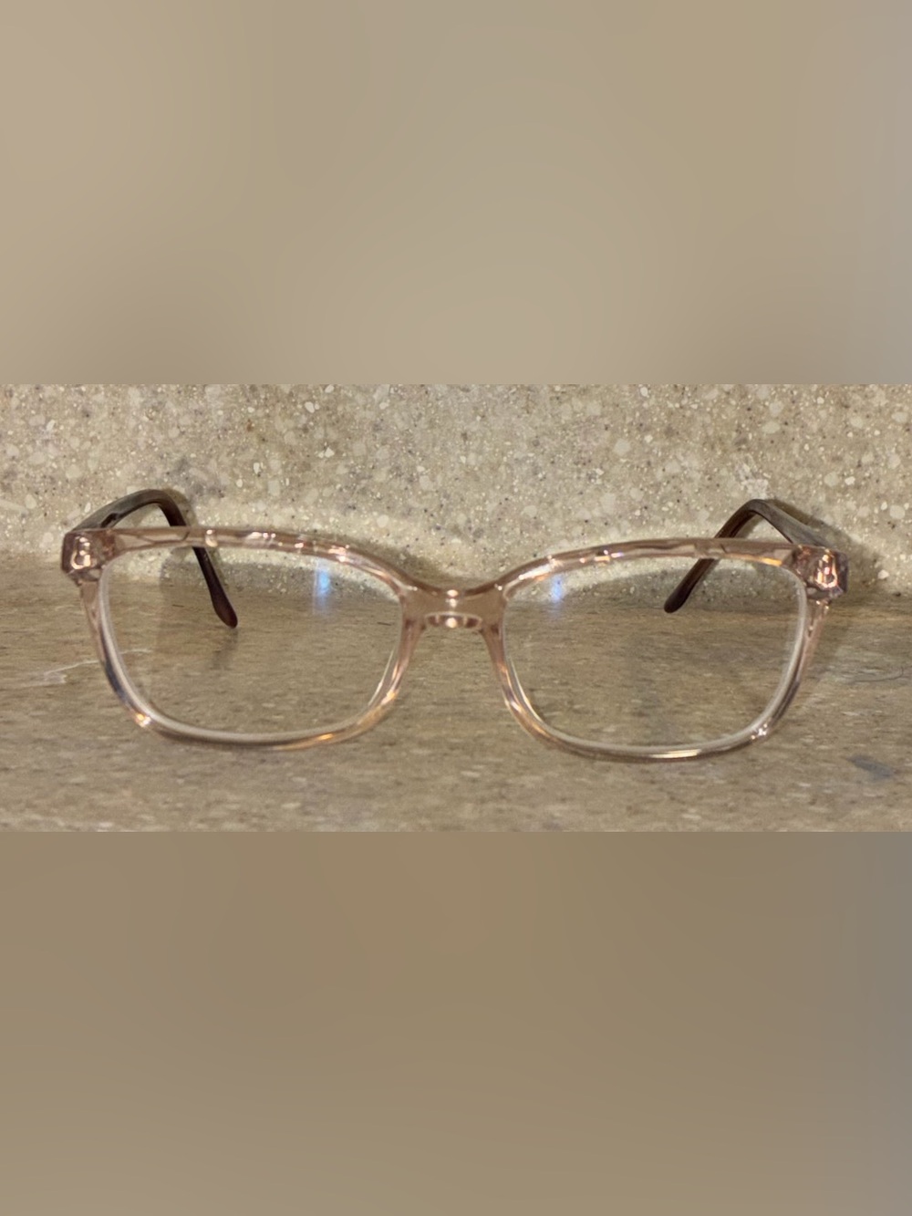 BCBGMaxAzria Clear Pink Rectangle Glasses